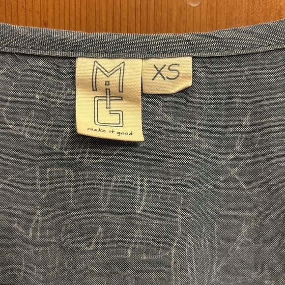 MAKE IT GOOD vintage artistic designers from PDX linen palm leaf print tank XS - Picture 4 of 7